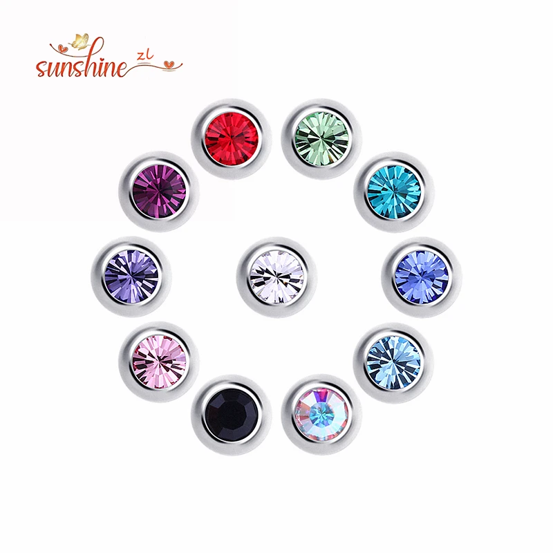 Titanium Replacement Spare Lip Tongue Ring Ear Balls with Cubic Zirconia Labret Barbell Bar Piercing 14g 16g 1.6mm 1.2mm 10pc with piercing jewelry body piercing jewelry body jewelry ear piercing jewelry body piercing earrings