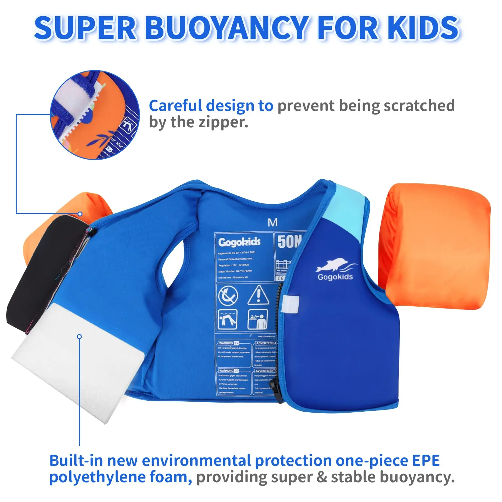 Toddler Floaties Kids Swim Vests for Girls and Boys Pool Float Jackets with Arm Water Wings for 2-6 Year Old Children 2