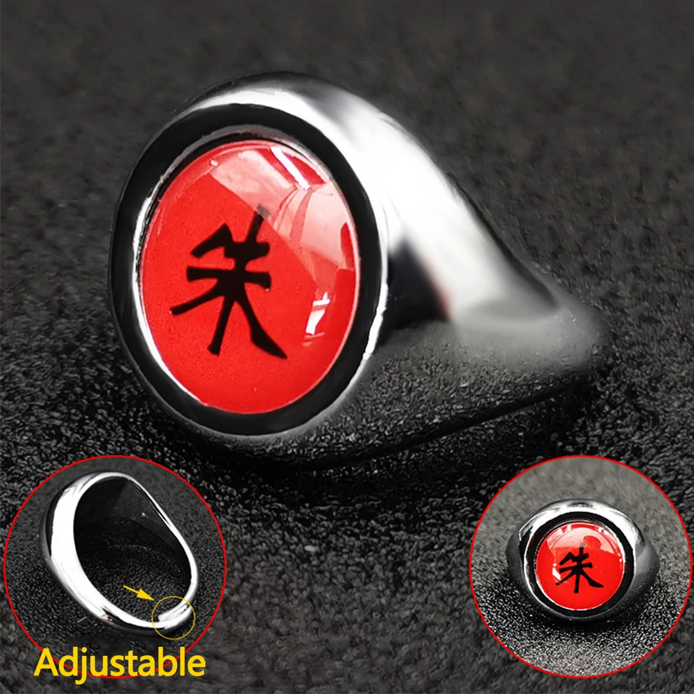 thumbnail image 1 of Anillo de Anime Naruto Akatsuki Itachi, accesorios para cosplay, figura de acción Sharingan, anillo de metal, regalo genial para niños y niños, 1 of 5