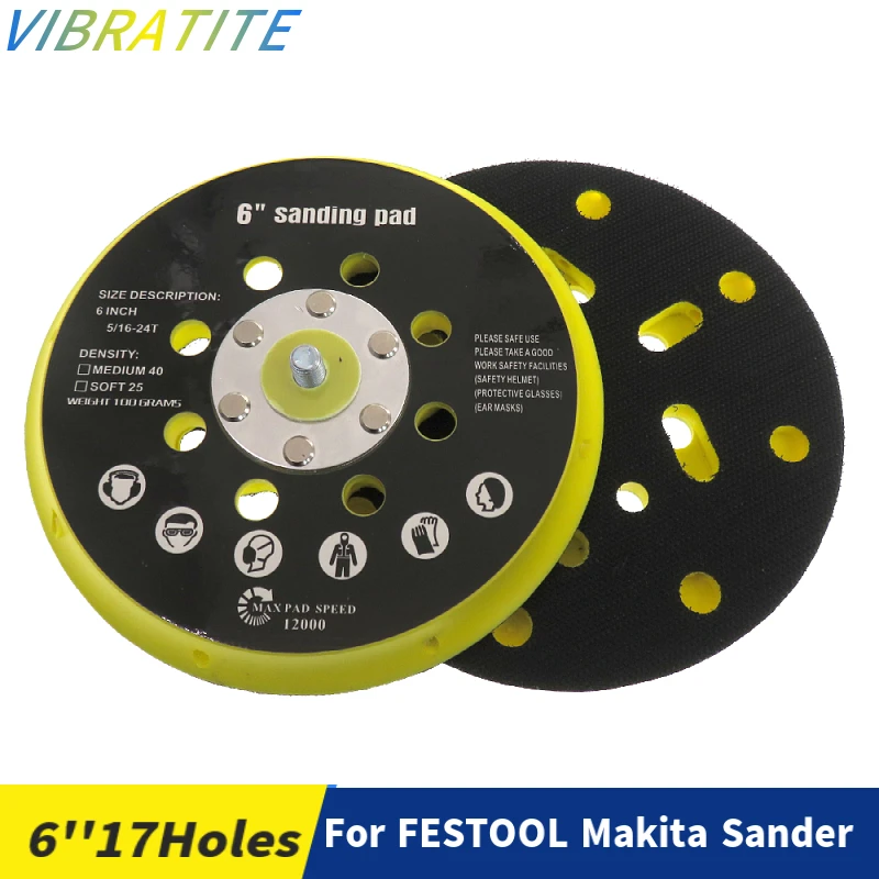 מלטש Pad 6 אינץ 150mm 17 חורים סנדר Pad גיבוי תואם עם Festool RO1 ES150 ET2 ES150 ETS 150 עבור