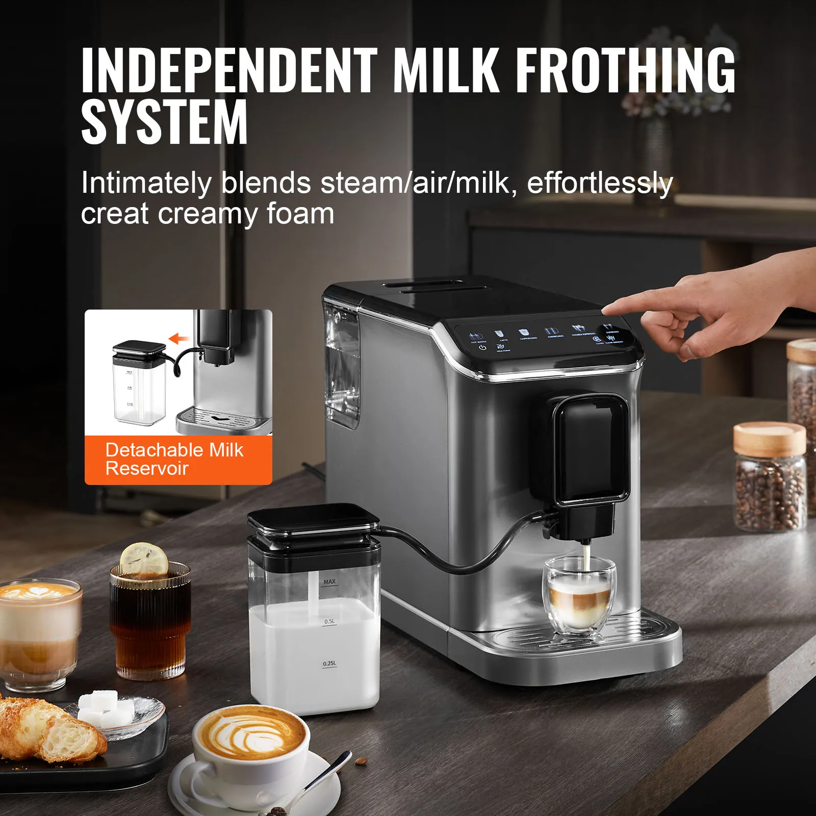 Automatic Espresso Machine with Color Touch Screen