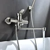 Toilet Bathtub Water Faucet Tap Cold and Hot Extended Shower Faucet Set Wall Mounted Mixed Valve with Shower Head Sprayer 5