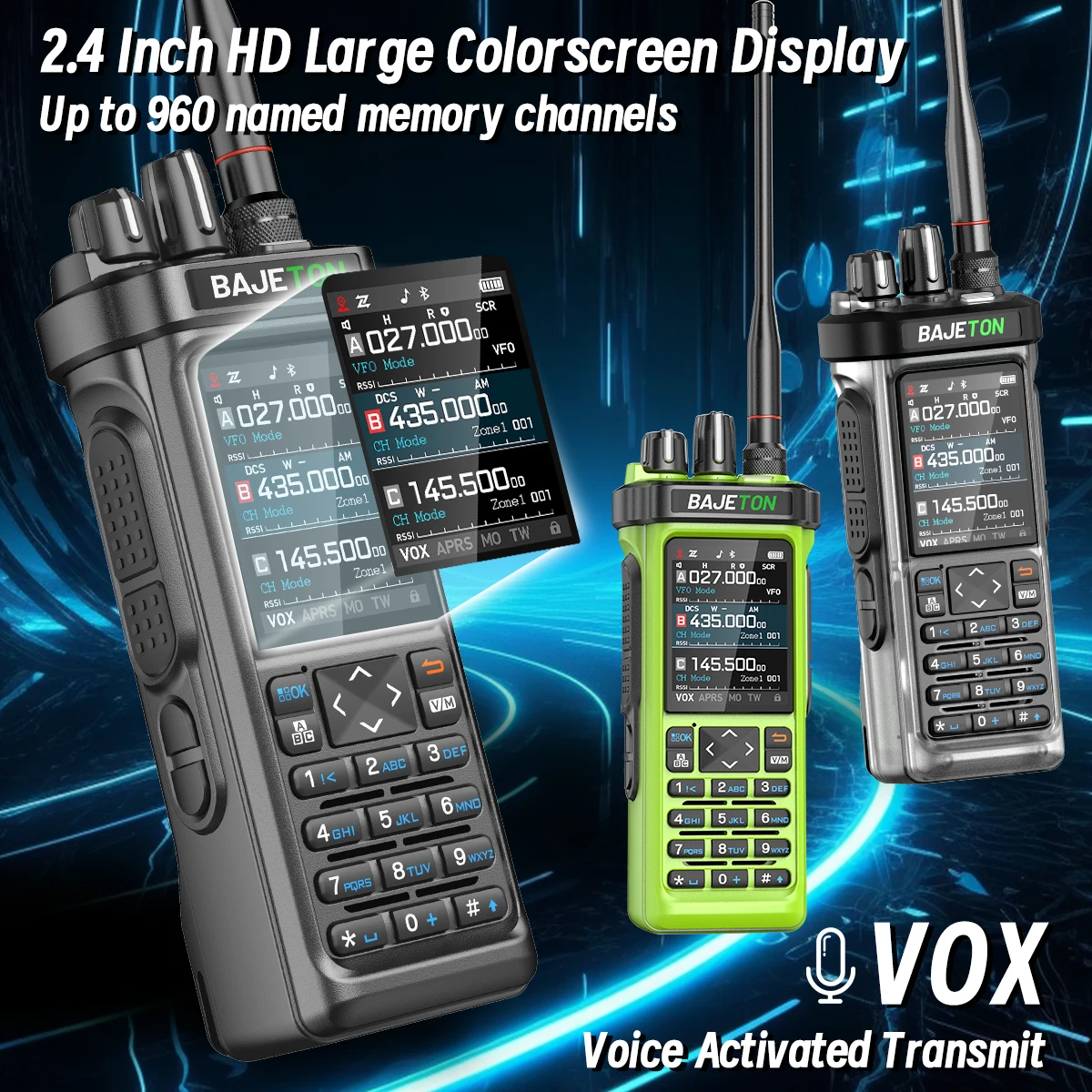 BAJETON BJ-9000 GPS APRSトランシーバー 10W CB 27Mhz CB/SSB/HF受信