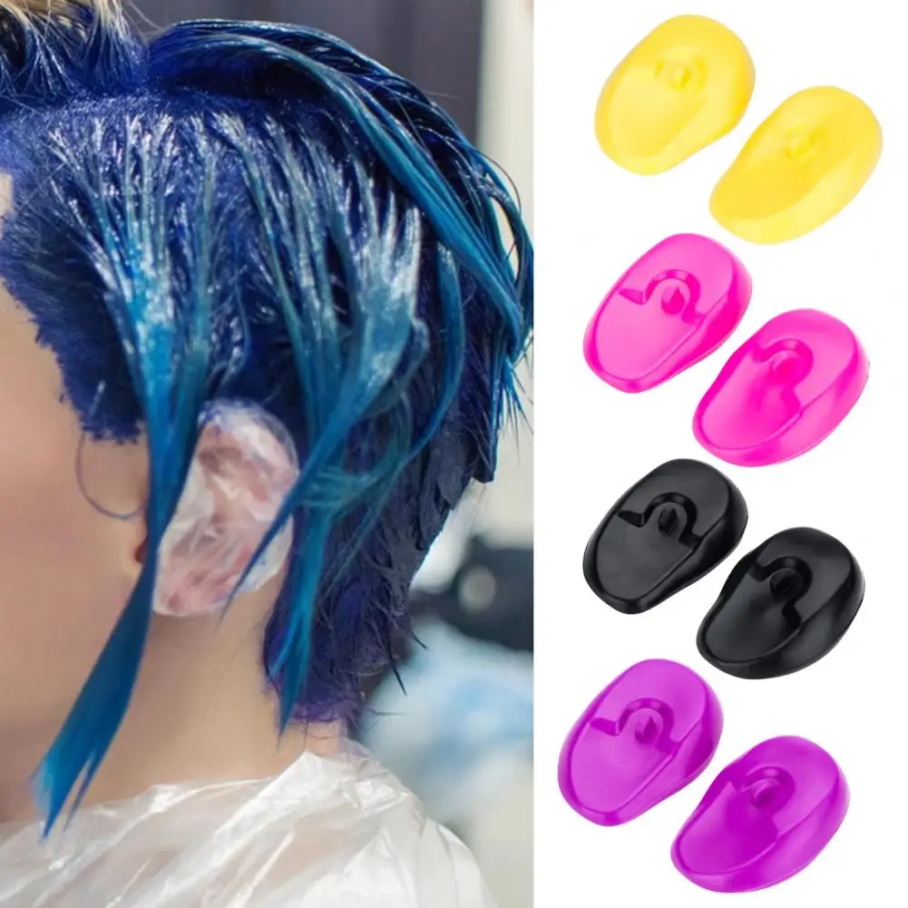 

1 Pair Ear Cover Fully Protect Ergonomics Design Lightweight Hair Coloring Dyeing Ear Caps Accessories For Home Use