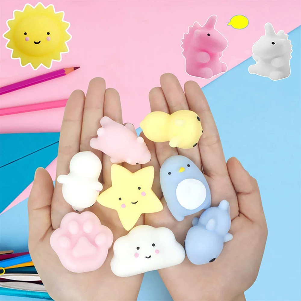 20/30/50PC Cute Cartoon Animal Stress Relief Toys For Boys Girls Birthday Party Favor Piñata Filler Carnival Kids Party Supplies