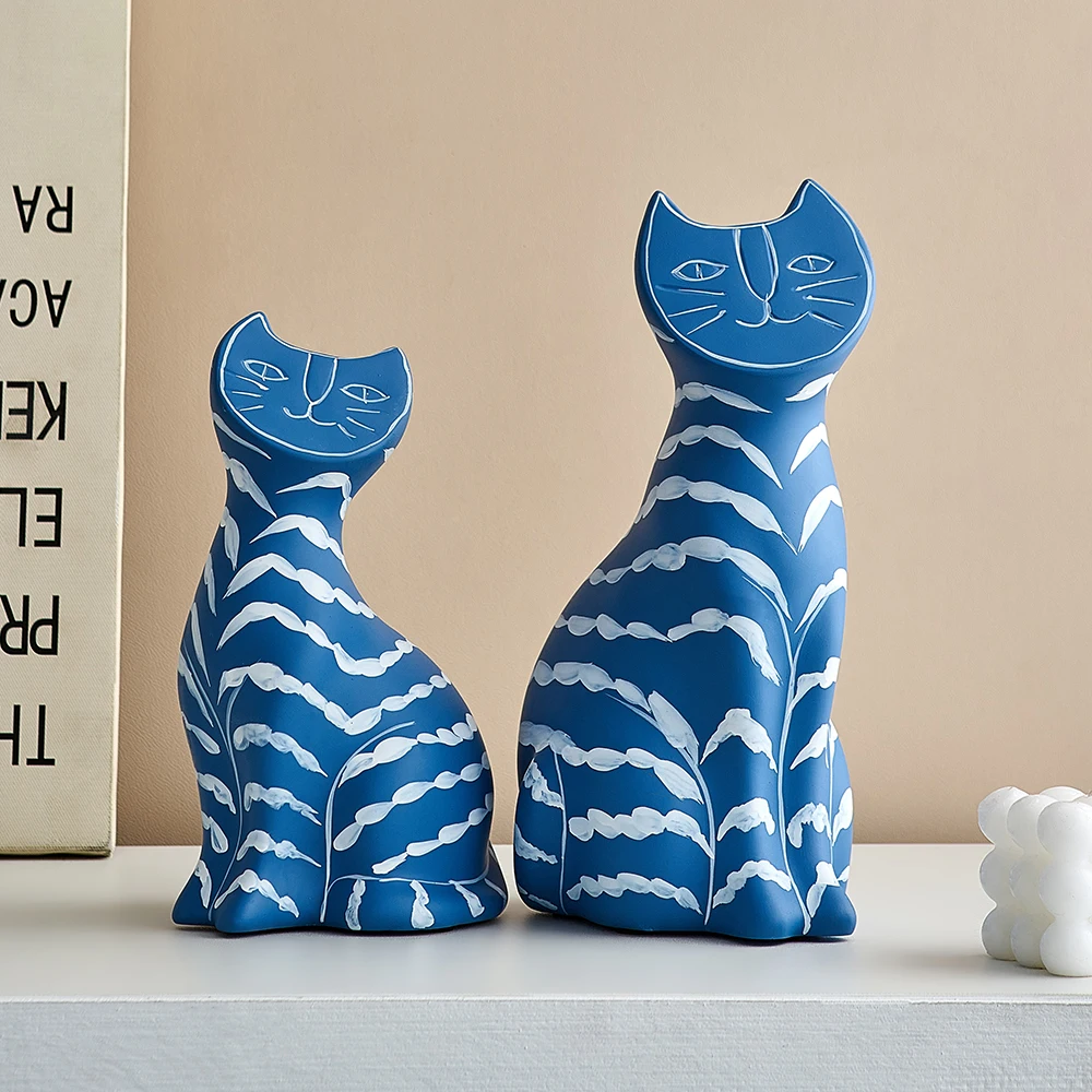 

Home Decoration Simple Cat Statue Post-modern Style Living Room Tabletop Ornament TV Cabinet Accessories Abstract Cat Sculpture