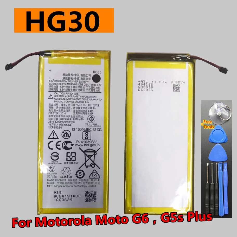 

Новый аккумулятор HG30 для Motorola Moto G6 XT1925-6 для Moto G5s Plus XT1791 XT1792 XT1793 XT1794 XT1795 XT1805 XT1803 XT1804 XT1806