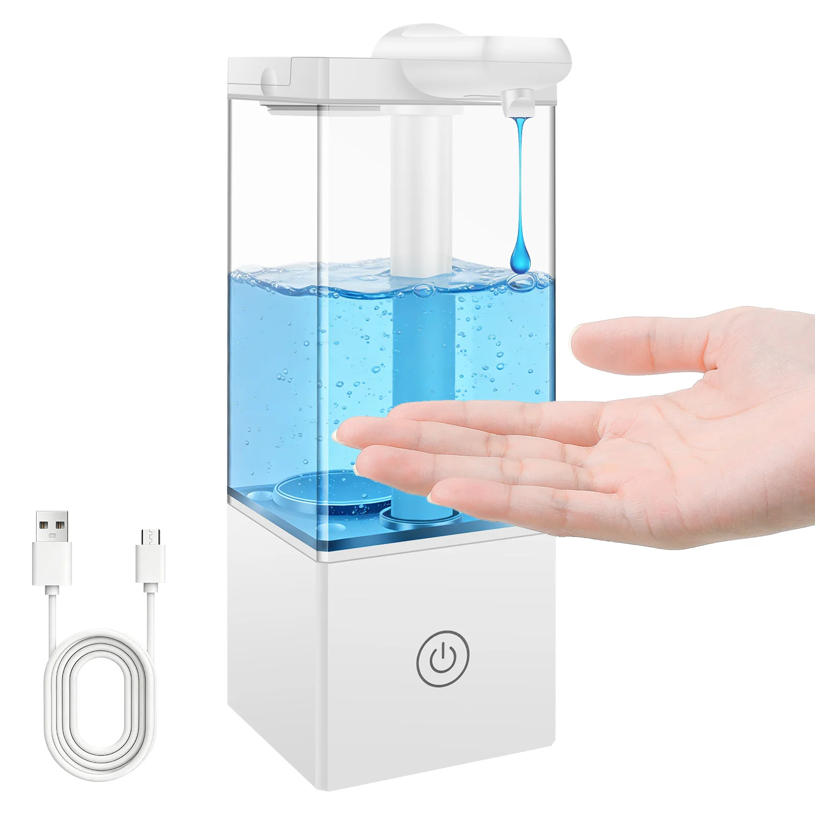 เครื่องจ่ายสบู่อัตโนมัติแบบไร้สัมผัส ชาร์จ USB ได้ ใช้กับเจลล้างมือ แชมพู ครีมอาบน้ำ เหมาะสำหรับห้องครัวและห้องน้ำ 1