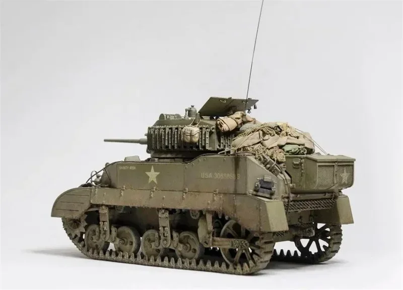 Coolbank Model G2080 Usa M5a1 Stuart Remote Control Tank Toy Military Simulation Tank Toy Model Children'S Assembly Toy Gift 4