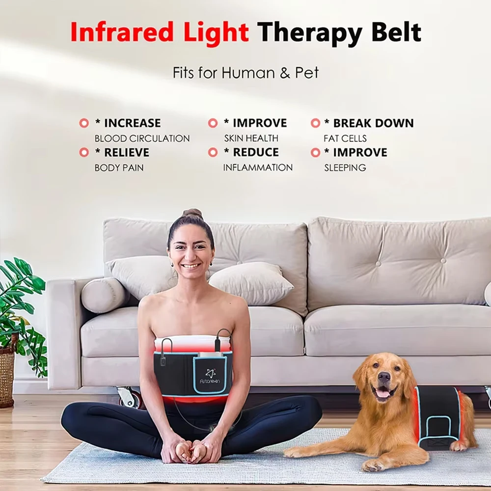Red Light Therapy Belt For Body Back Shoulder Pain Relief Infrared Light Wrap Leg Knee Pain Relief Beauty LED Relax Waist