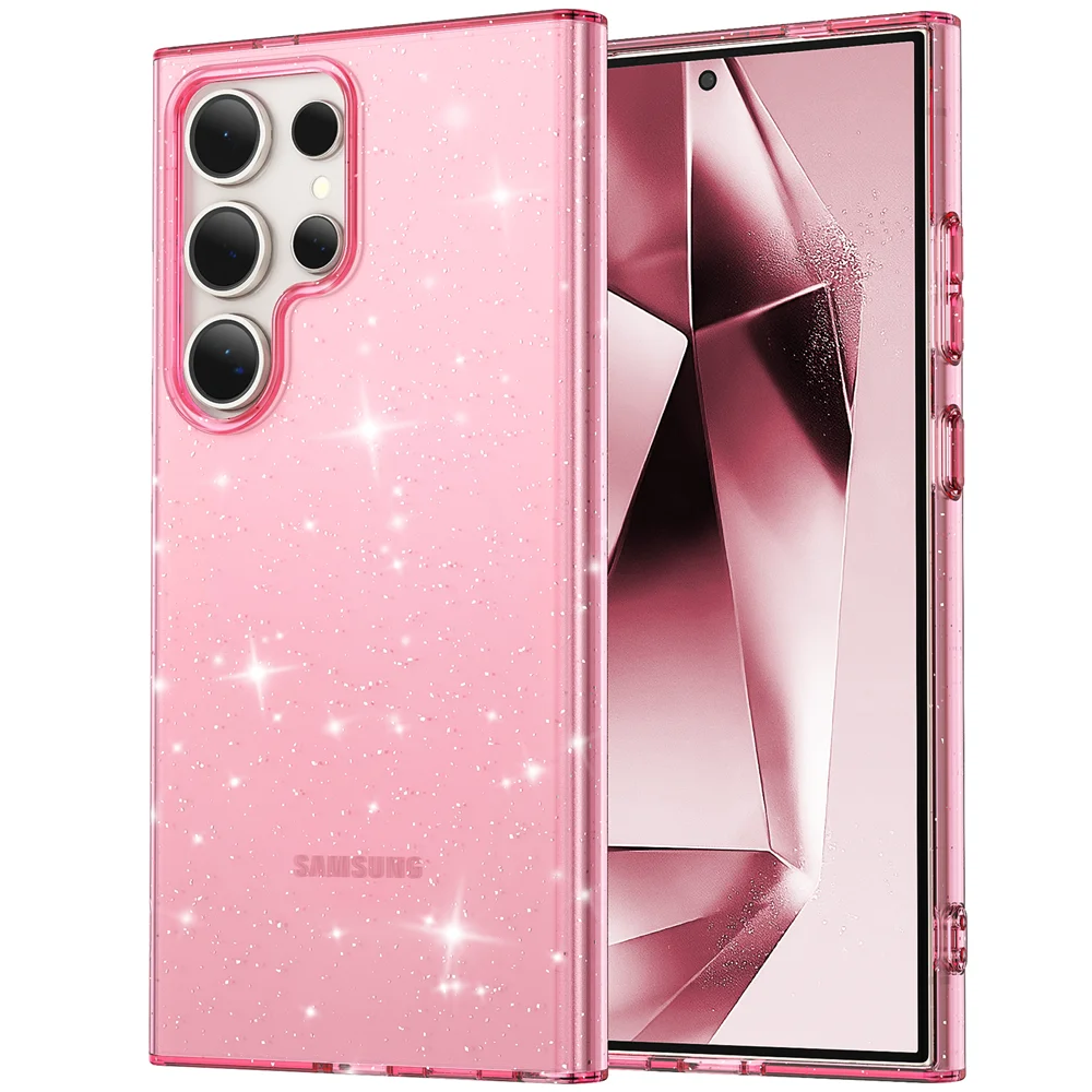 Glitter Transparent Shockproof Acrylic Phone Case - Durable Hard Cover
