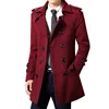 2022 Autumn New Men's Slim Fit Trendy Korean Style Woolen Overcoat Double Breasted Thin Casual Jacket For Young Men