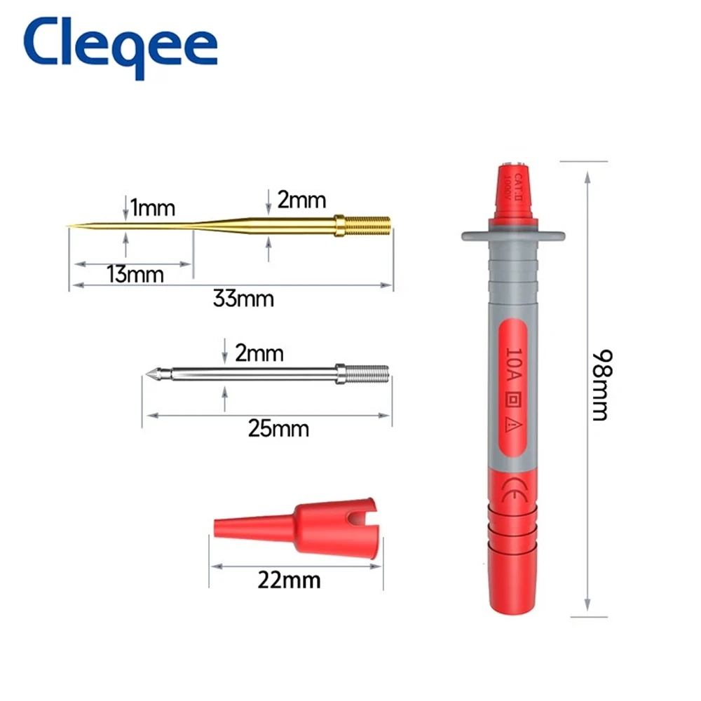 Test Probe Pen Cleqee P8003 Replaceable Gold-plated Sharp 1mm Needles Thick 2mm Needle Multi-purpose