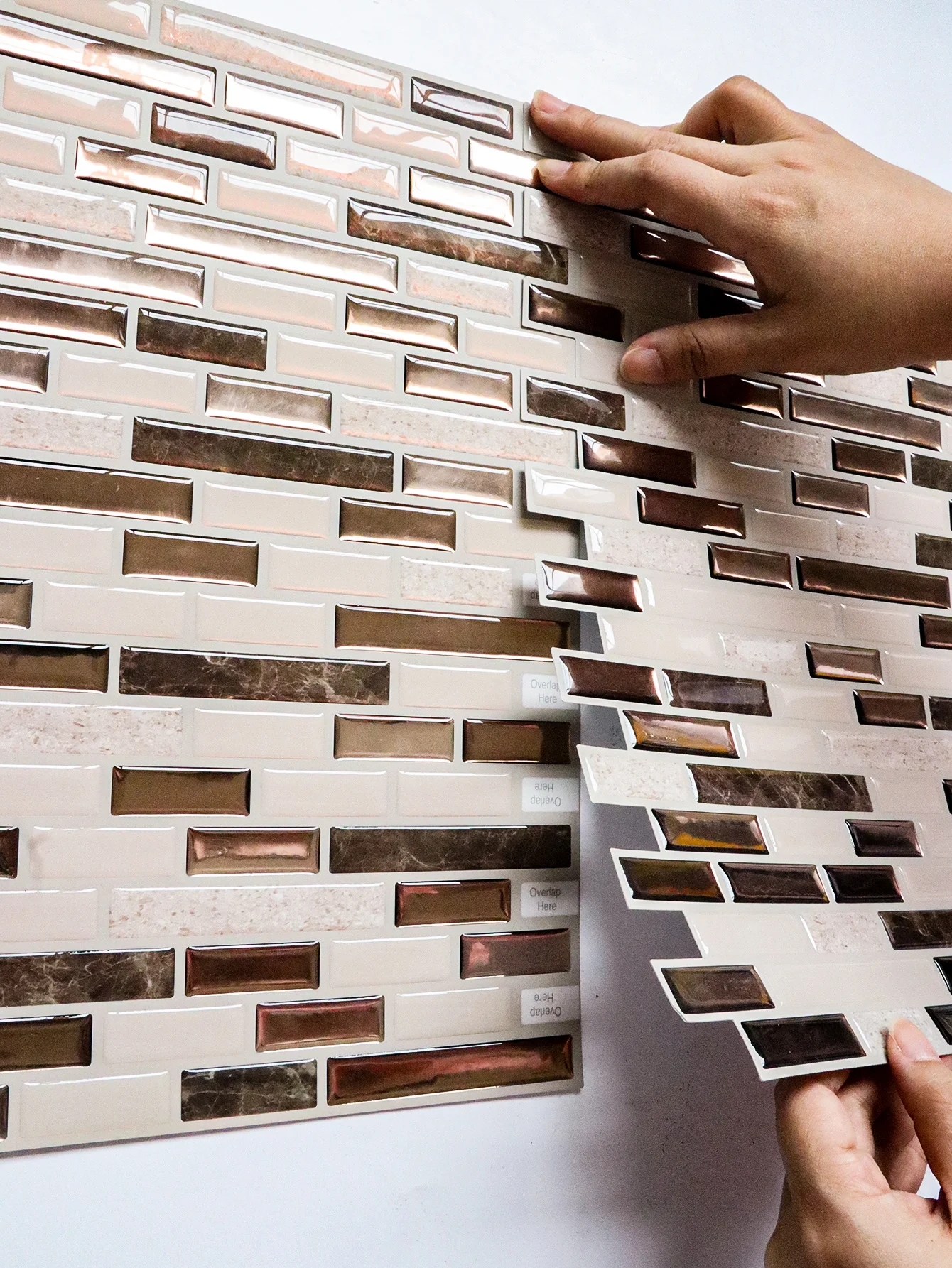 Vividtiles 30.5×30.5cm 3D Peel and Stick Mosaic Wall Tiles Self