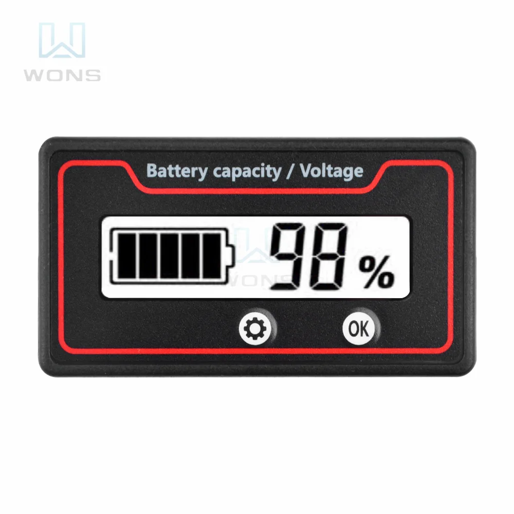 

12V 24V 36V 48V 60V 72V 84V Lead Acid Lithium Battery Capacity Indicator Car Motorcycle Digital Voltmeter 9-120V Voltage Testers