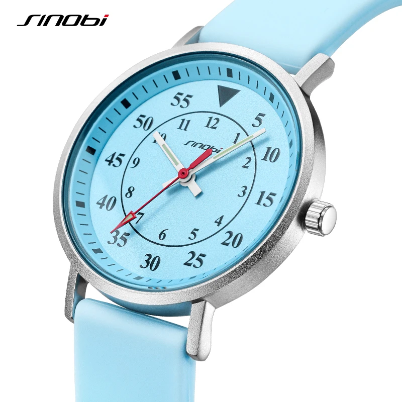SINOBI Blue Sky Design Women's Watches Fashion Sports Rubber Womans Quartz Wristwatches Original Creative Ladies Clock Dropship