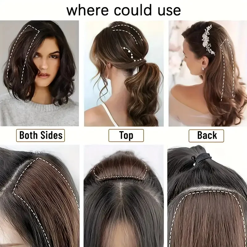 Synthetic head wavy hair extension piece wig women's short curly clip hair heat-resistant hair piece to increase hair volume