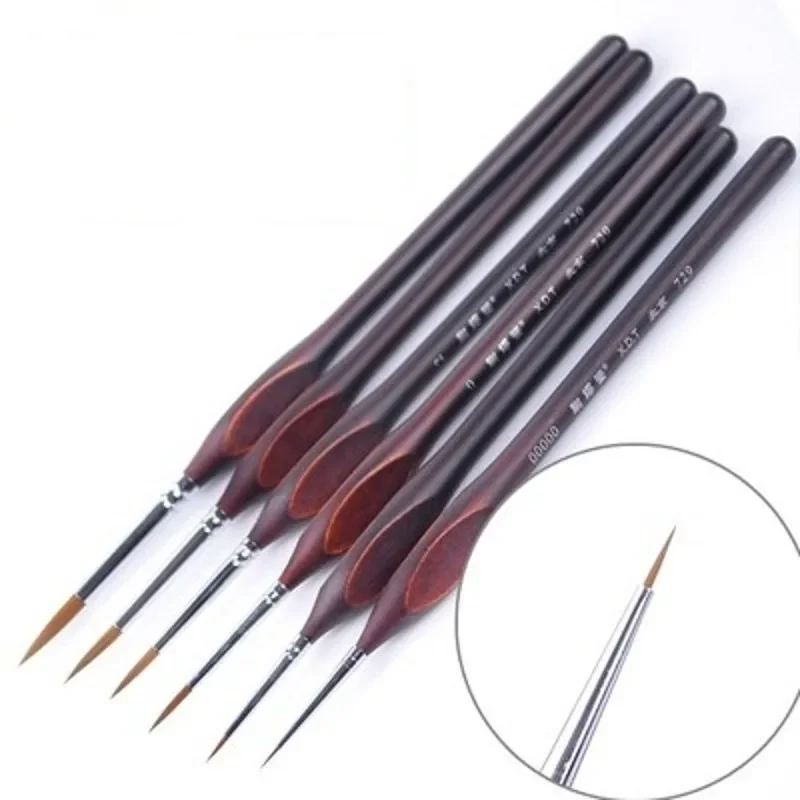 00000#~6# Pointed Painting Brush Outline Pen Combo for Model Building Military Model DIY 6pieces /lot,model tools