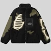 Skeleton Jacket Men Winter Fuzzy Lamb Fleece Jacket Coat Men Streetwear Hip Hop Oversized Harajuku Foam Print Patchwork Jackets 1