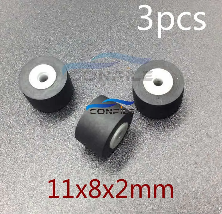 

3pcs 11mmx8x2 retractor press wheel belt pulley rubber audio pressure recorder cassette deck pinch roller tape Stereo player