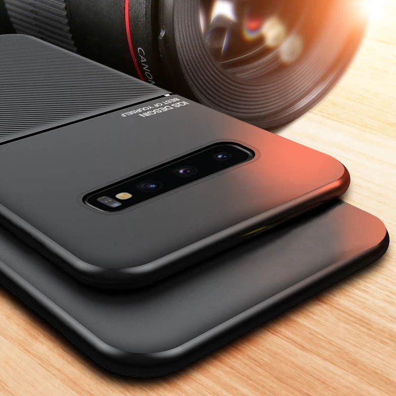 Luxury Leather Magnetic Car Holder Phone Case with Silicone Back Cover