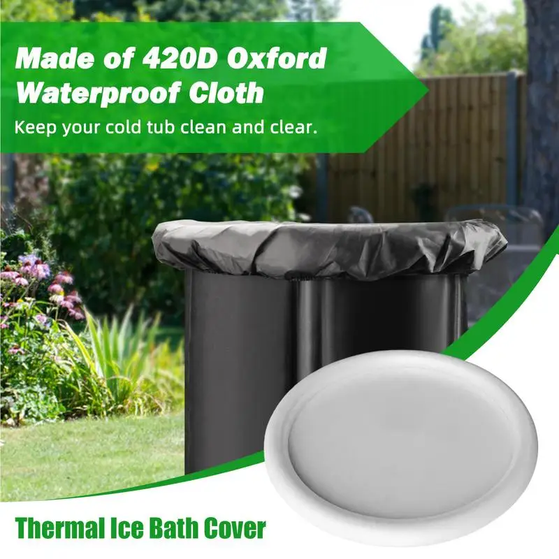 Tub Cover Dustproof Bathtub Cover With Drawstring Ice Bath Insulated Windproof For Hot Water Bath Outdoor Ice Tub