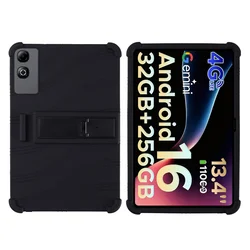 Enhanced Tablet Case with Pencil Holder and Foldable Kickstand - Soft Silicone Cover for Doogee U13 Pro (Black)