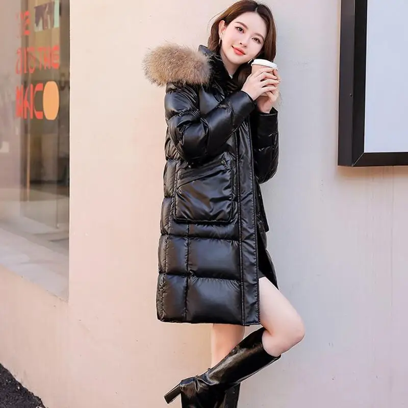 

Down Jacket Women's Down Coat 2023 Winter White Duck Coats Female Medium Long Thick Warm Fashion Lady Clothing Outerwear