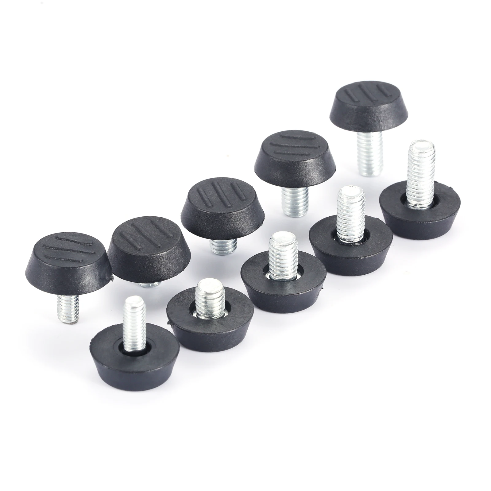 10pcs/set Furniture Levelers Feet M6/M8*23mm Adjustable Diameter Screw Balance Stem for Rack Table Chair Beg Sofa Protect Floor