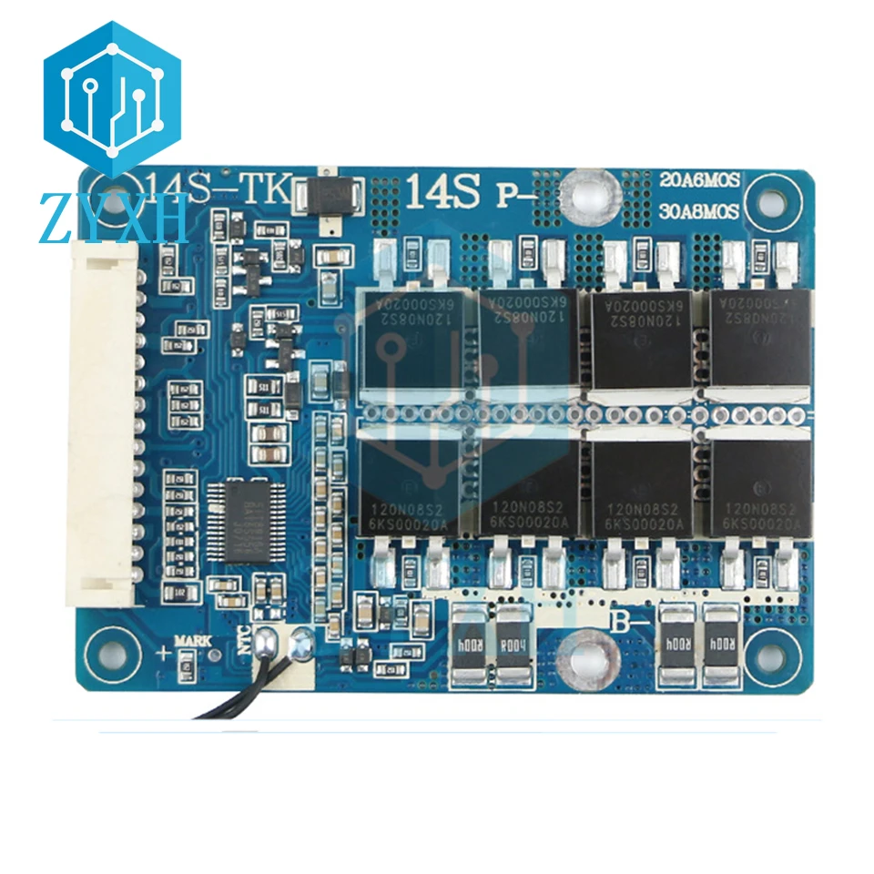 Bms-li-ion Baterias Charge Board 14s 52v 20a 30a 18650 Ntc Proteção de Temperatura para Ebike Escooter - Image 6