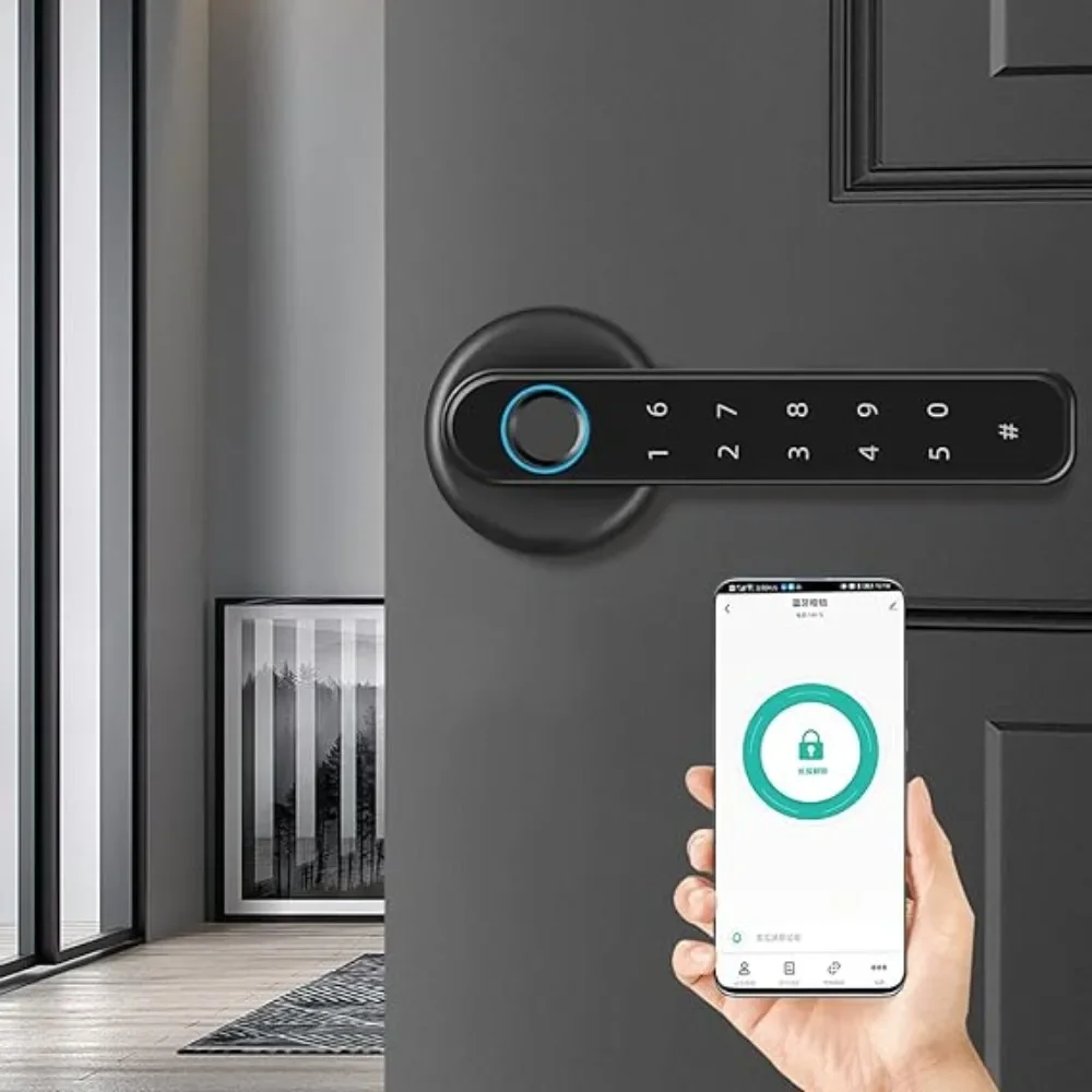 Fingerprint Digital Lock Smartphone Bluetooth Access Biometric Identification Smart Door Lock Control Home Office Security Tools