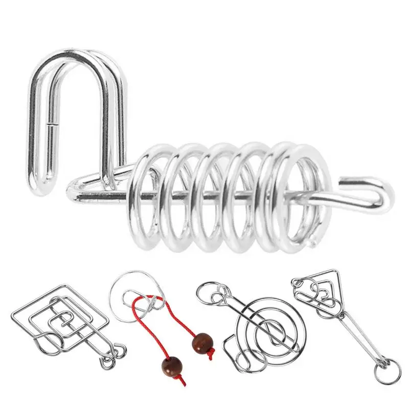 Materials Metal 3D Montessori Puzzle Wire IQ Mind Brain Teaser Puzzles For Children Adults Anti Stress Reliever Toys Kids Gifts Metal Pirate Ship Puzzle Cube Puzzle