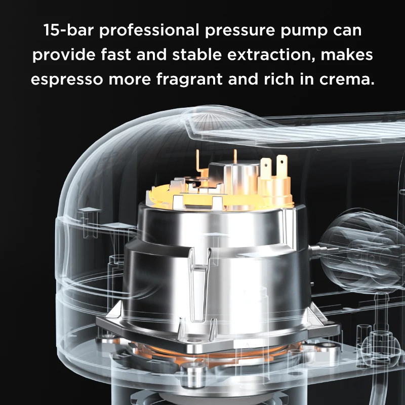 Petrus Espresso Coffee Maker Compact Coffee Machine 15 Bar With Foaming Milk Frother Automatic 2-Cup Shot Touch ConControl(220V)
