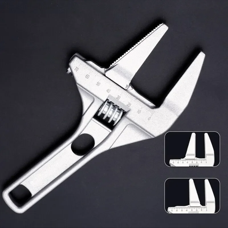 Multi-Function Adjustable Wrench Aluminum Alloy Universal Spanner Large Open Repair Tool Water Pipe Bathroom