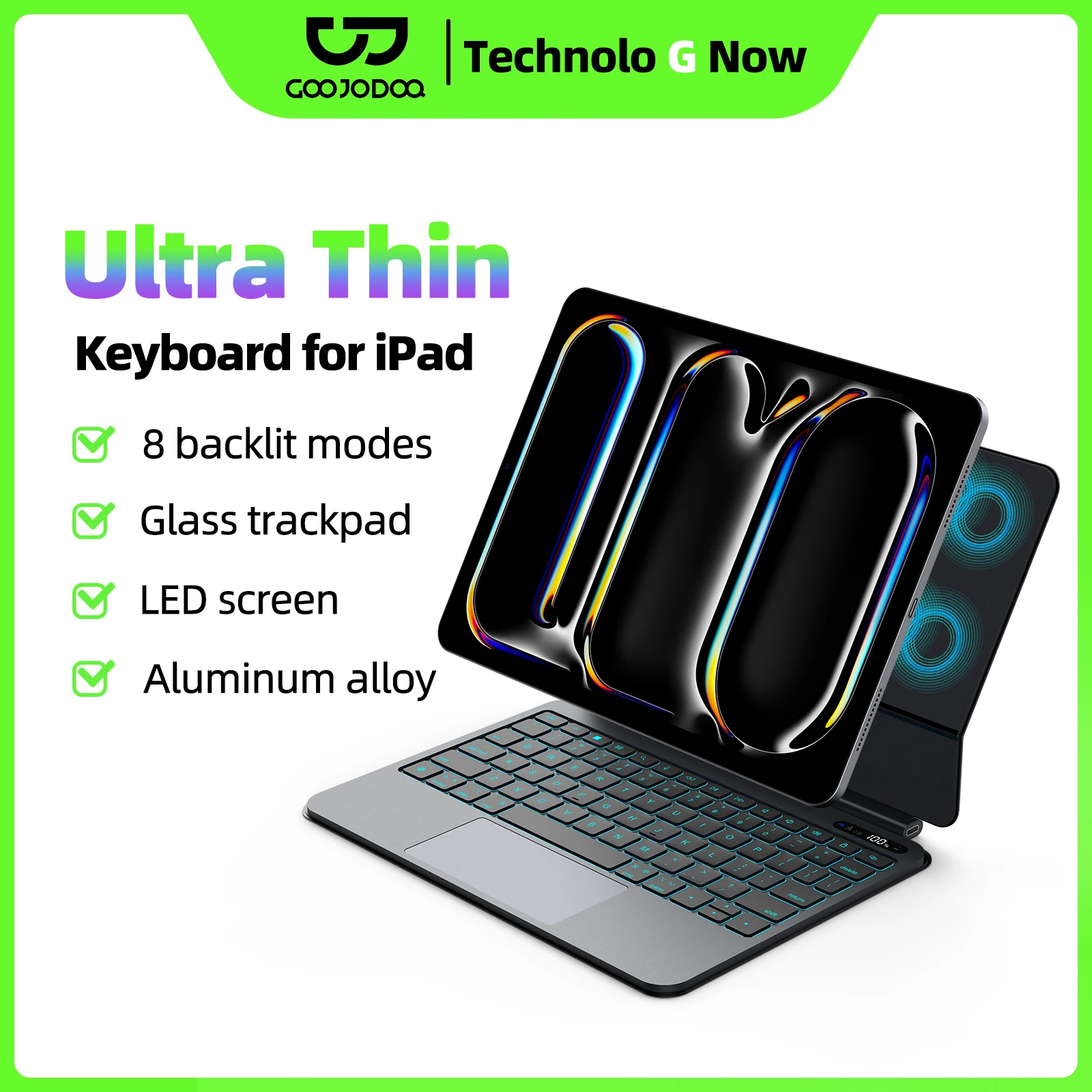 GOOJODOQ Ultra Thin Magic Keyboard for iPad Pro 11 Air 11 M3