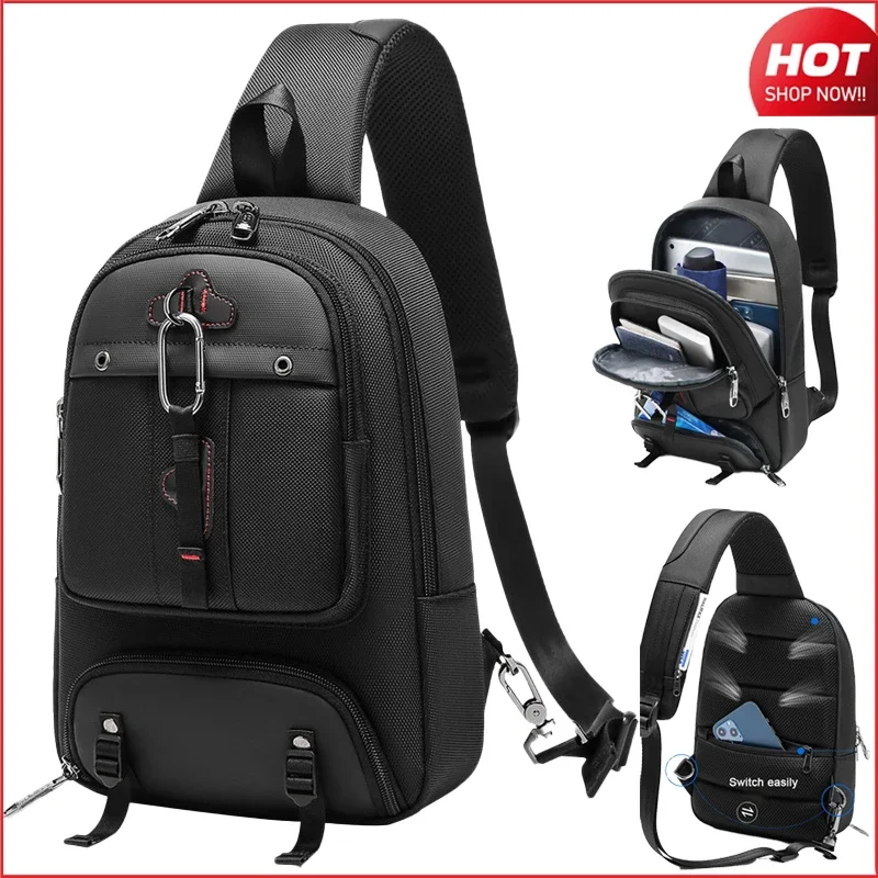 

SWISS New Men's Chest Bag Fashion Anti-theft Crossbody Bag Waterproof Shoulder Bag Outdoor Leisure Casual Short Trip Sling Pack