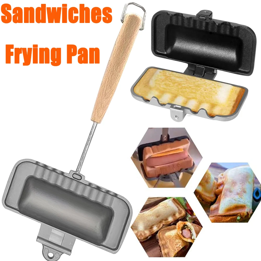 Double-Sided Sandwich Fry Pan Non-Stick Kitchen Toast Omelets Baking Tray High Temperature Resistant Applicable Gas Cooker_voghion.com