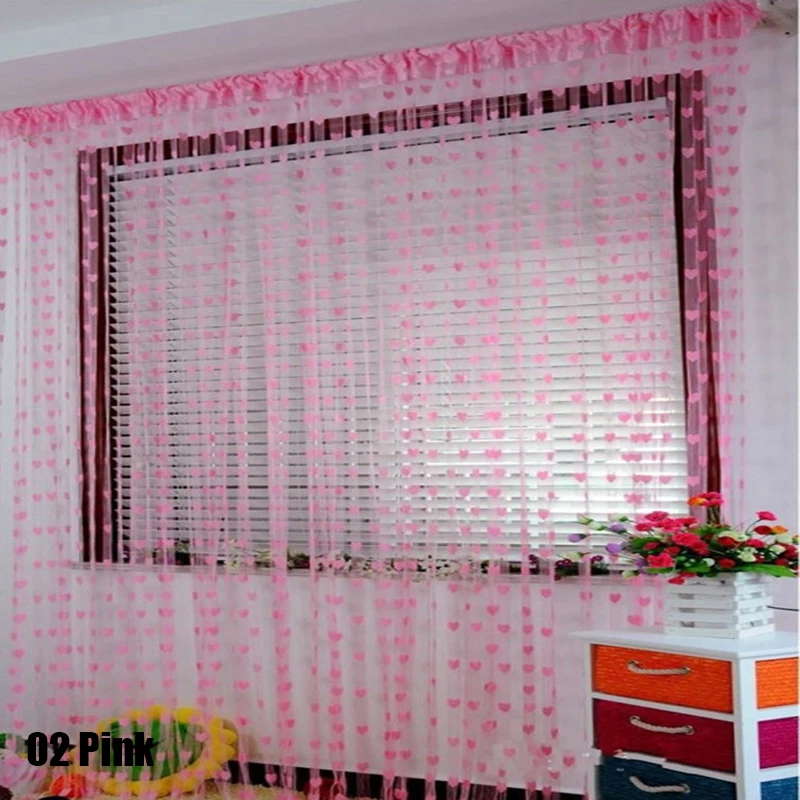 Colorful Romantic Love Pattern Line String Curtain Window Door Sheer Curtain Living Room Home Decoration 100CM * 200CM sheer curtains window curtains decor curtains string curtain