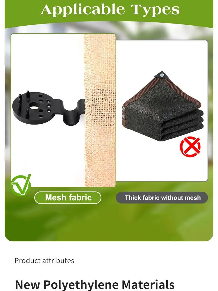 Description Picture 3 of item50Pcs Shade Cloth Clips Shade Fabric Clamps Grommets For Net Mesh Cover Sunblock Fabric In Garden Backyard Greenhouse Fixer