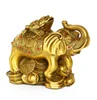 Copper Statue  Collectable Chinese Brass Carved Animal Elephant Frog Money Coin Wealth Exquisite Small Statues 2
