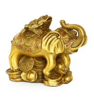 Copper Statue  Collectable Chinese Brass Carved Animal Elephant Frog Money Coin Wealth Exquisite Small Statues 2