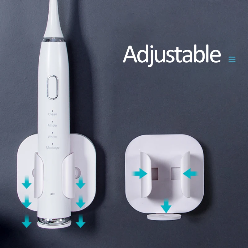 Toothbrush Holder Adjustable Gravity Induction Toothbrush Storage Rack Telescopic Electric Toothbrush Holder Bathroom Wall-mounted Drain Organizer