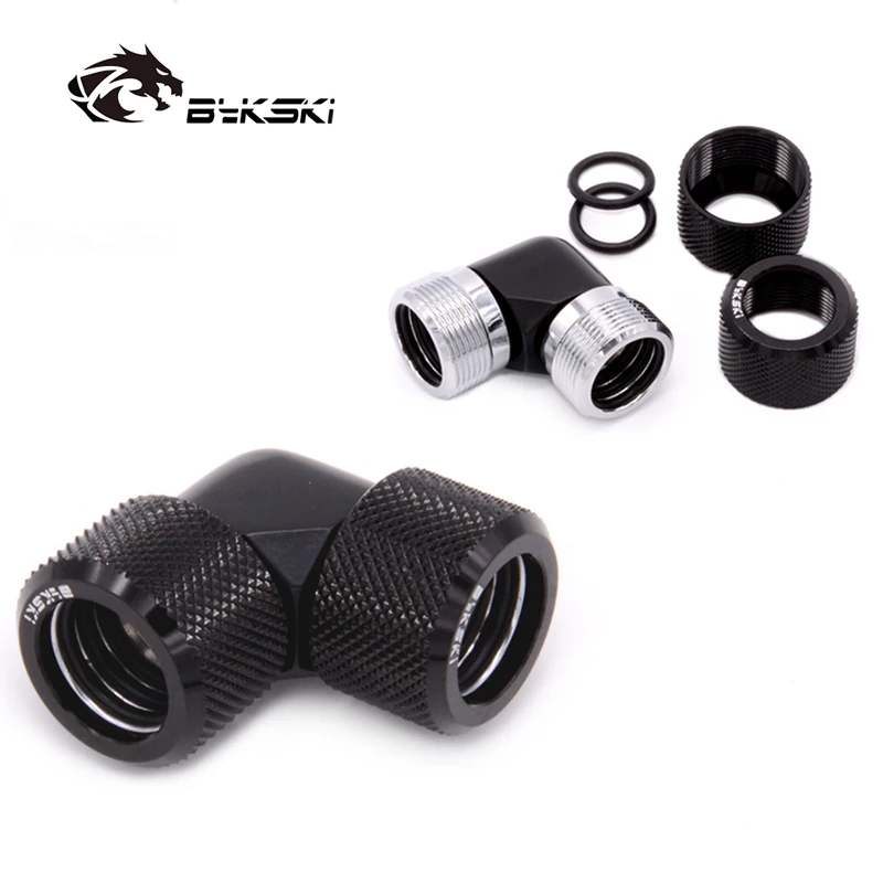 Bykski G1/4 ''90度回転フィッティングアクリルチューブ14ミリメートル