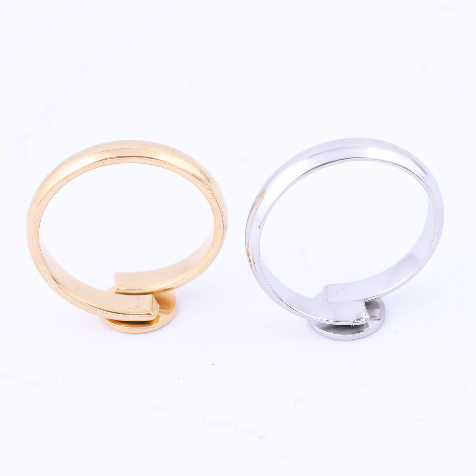 Lot De 10 Anneaux Réglables 12mm En Acier Inoxydable Doré - Neuf, Pour Création De Bijoux