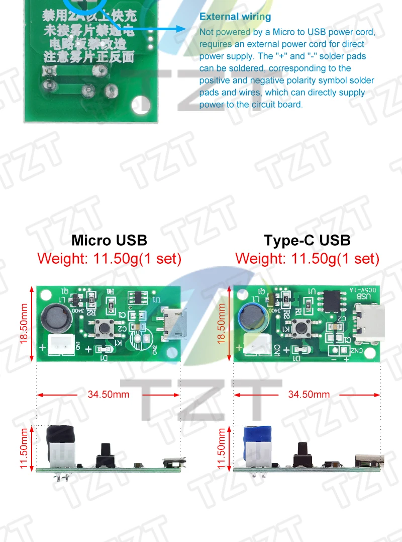 1/3PCS USB Mini Luftbefeuchter DIY Kits Nebel Maker und Treiber Platine Fogger Zerstäubung Film Zerstäuber Blatt mini Oszillierende – Detail 3
