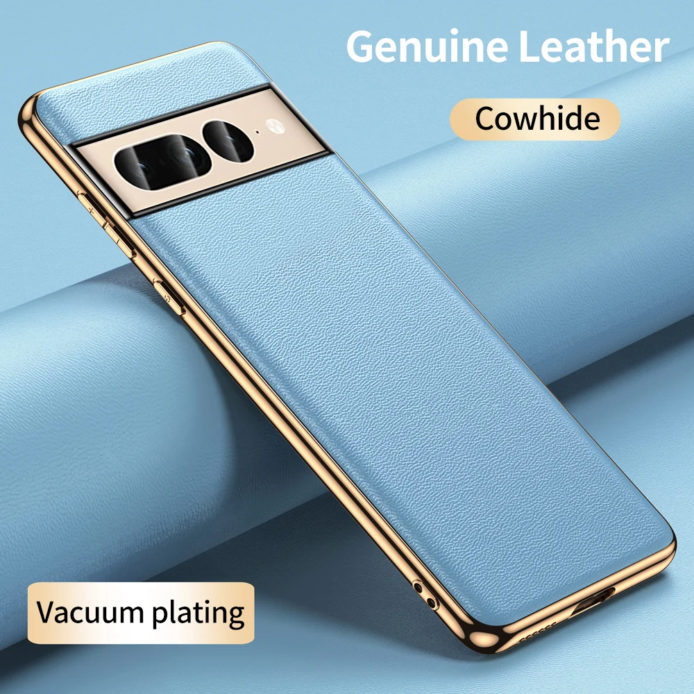 

LANGSIDI Genuine Leather Case For Google Pixel 8 7 Pro Pixel 7A 6 Pro 6A Cover Luxury Fashion Plating back Protection fundas