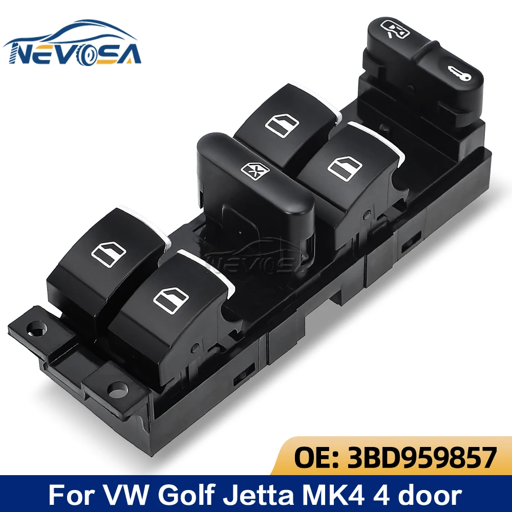 Window Control Switch Button For VW 1999 2000-2004 GTI Golf 4 Jetta MK4 BORA BEETLE Passat B5 B5.5 3BD 959 857 3BD959857