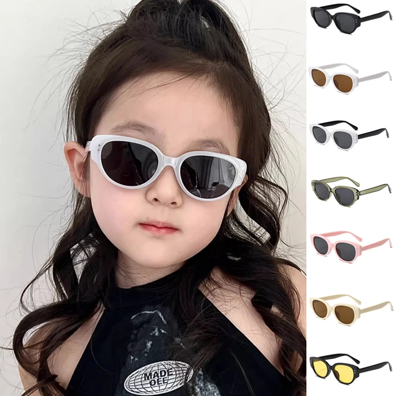 Children Sunglasses Fashion Boy Girl Oval Vintage Goggles Baby Travel Kids Sun Glasses 7 Colors Optional UV400