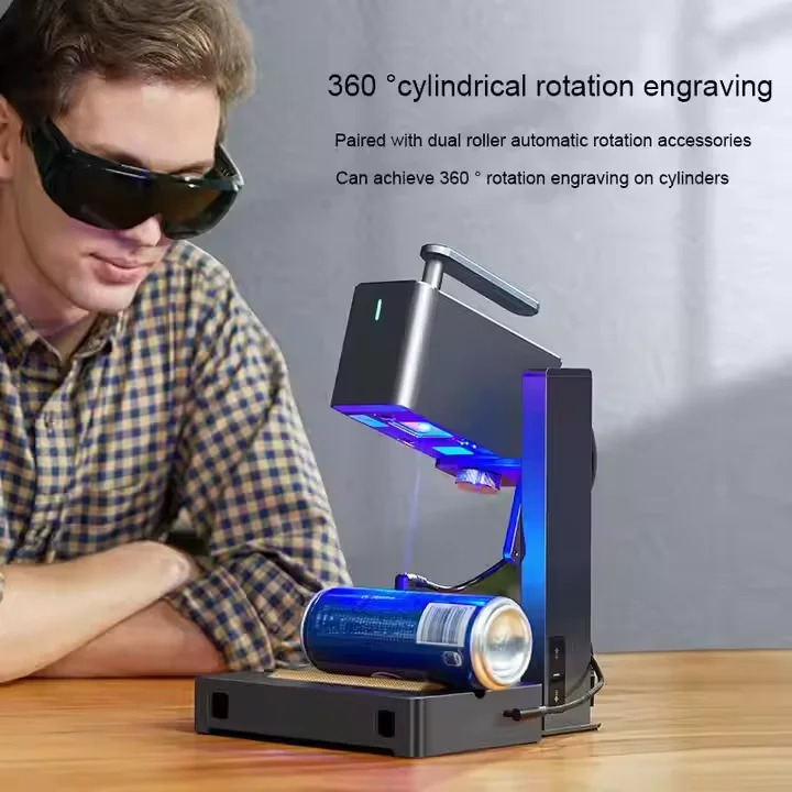 new HM only1.9kg Laser Full Automatic Portable Mini Desktop Fiber Laser Marking Machine Handheld Model only1.9kg