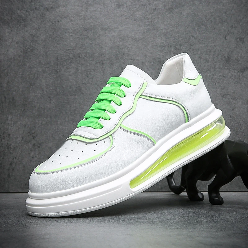 

fashion brand designer shoes for men breathable original leather white shoe air cushion sneakers flats platform footwear zapatos